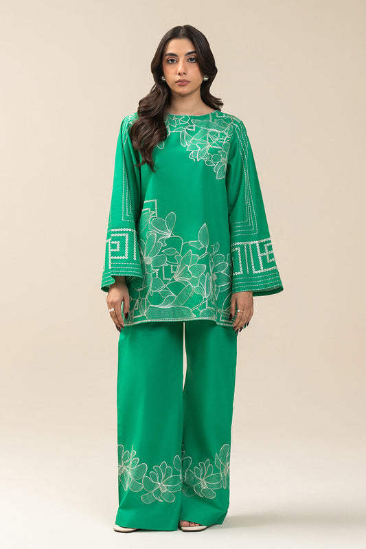 2 PIECE EMBROIDERED LAWN SUIT-FLORAL MESH (UNSTITCHED)