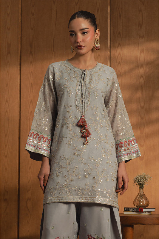 2 PIECE EMBROIDERED COTTON NET SUIT (LUXURY PRET)