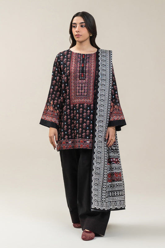 3 PIECE PRINTED LAWN SUIT-OBSIDIAN ROUGE SUIT