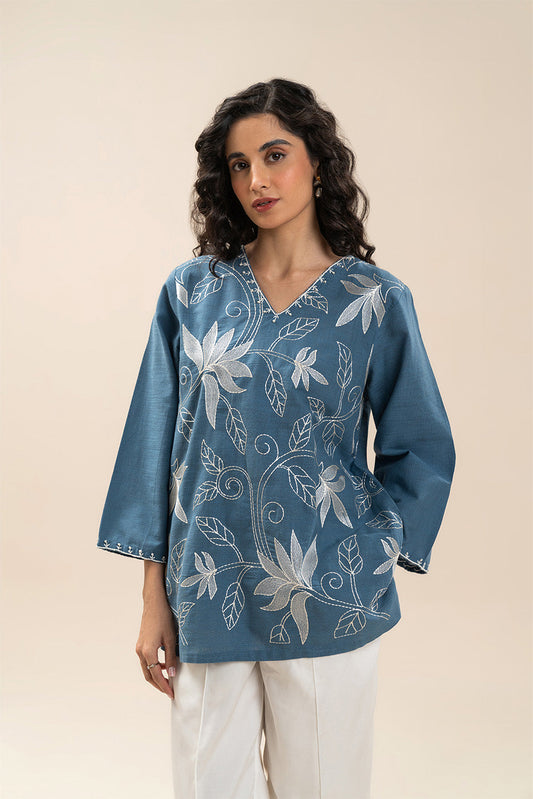 1 PIECE EMBROIDERED TWO WAY SLUB TOP (PRET)