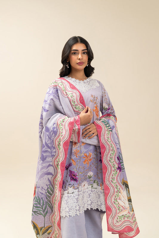 3 PIECE EMBROIDERED LAWN SUIT-BOTANIC SURGE (UNSTITCHED)