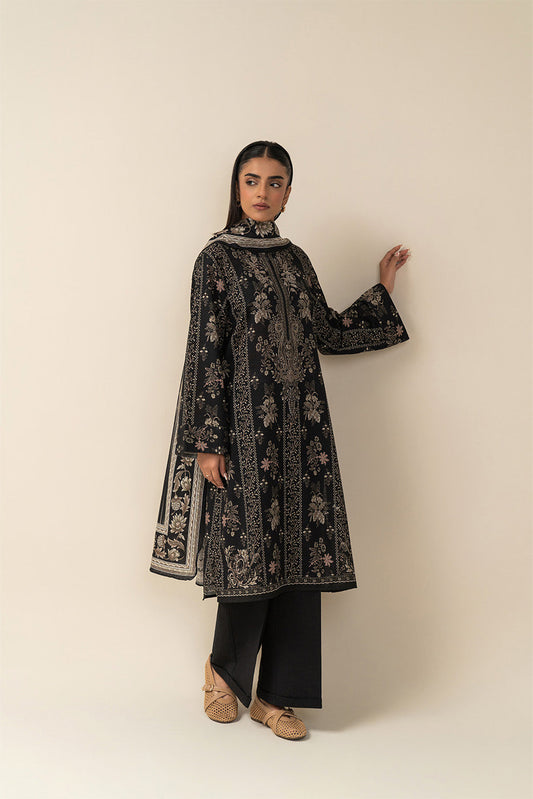 3 PIECE PRINTED LAWN SUIT-RAVEN REEF (UNSTITCHED)