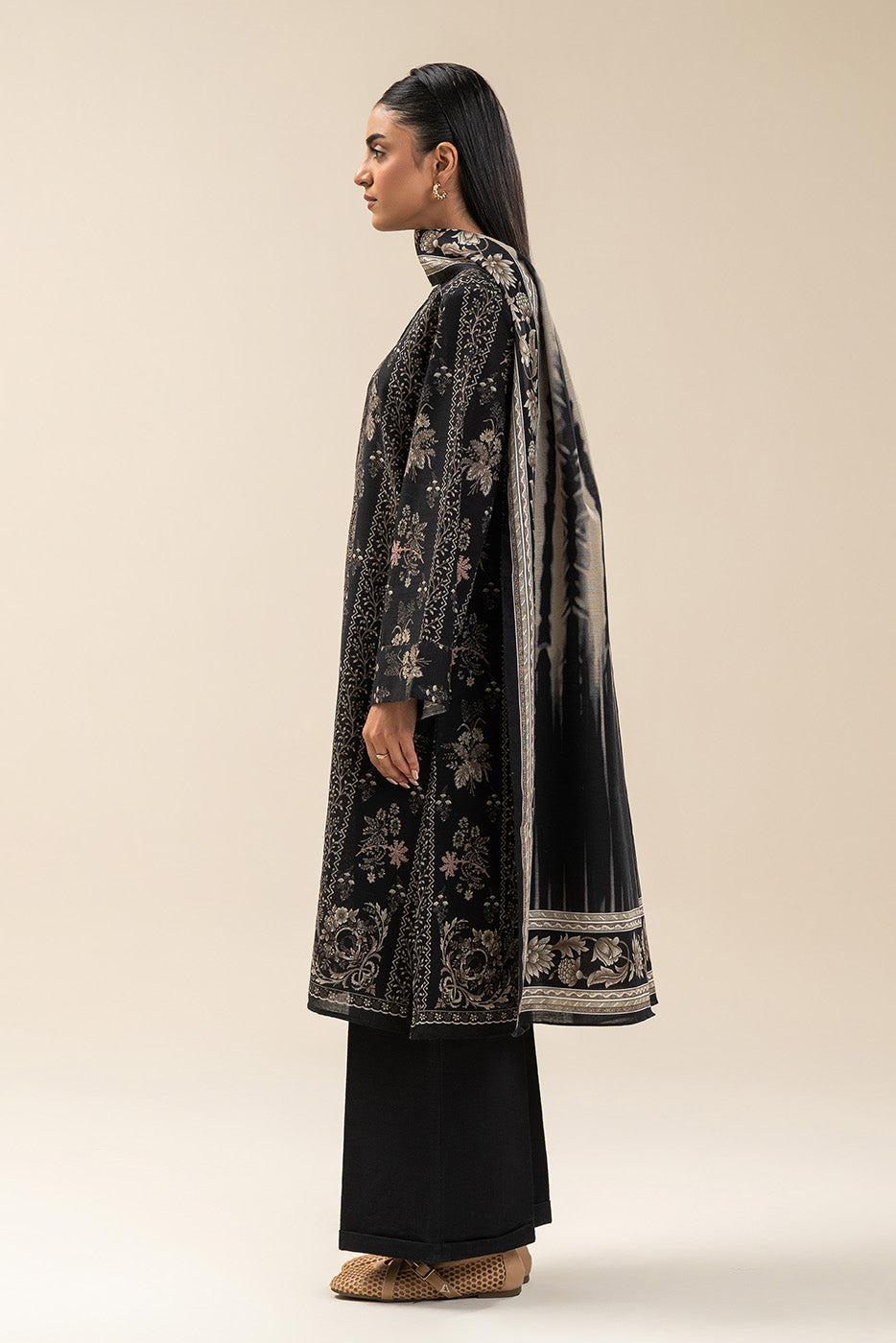 3 PIECE PRINTED LAWN SUIT-RAVEN REEF (UNSTITCHED)