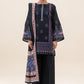 3 PIECE PRINTED LAWN SUIT-INDIGO BLUE